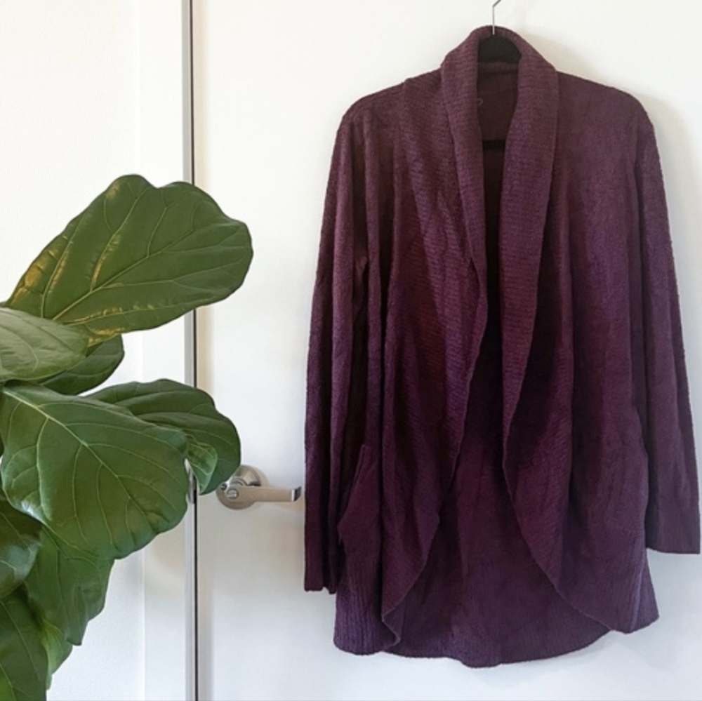 BAREFOOT DREAMS - COZYCHIC LITE - Maroon Supersoft Cardigan with pockets - M